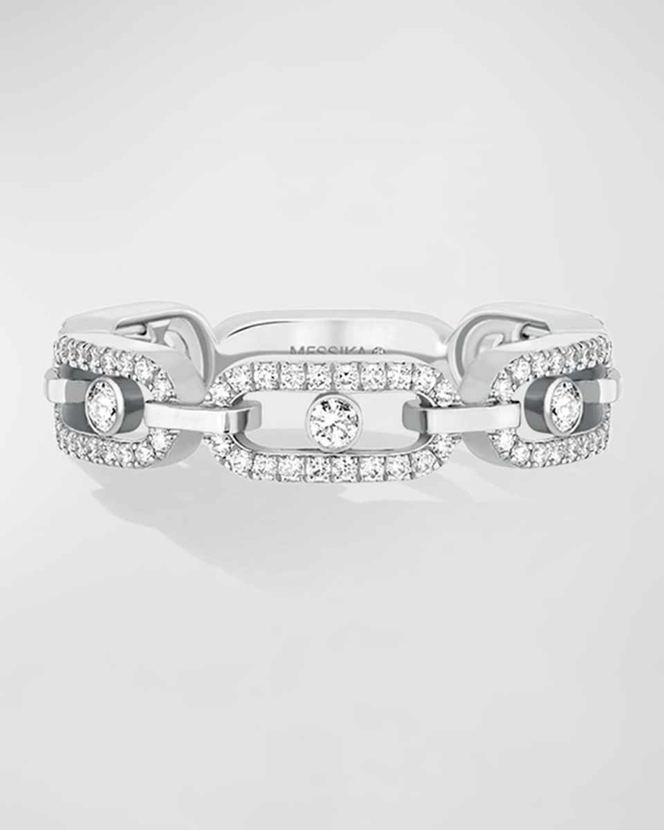 MOVE UNO 18K WHITE GOLD DIAMOND PAVE RING